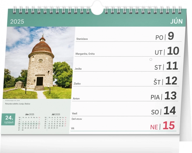 Scenic Corners of Slovakia 2025 Desk Calendar