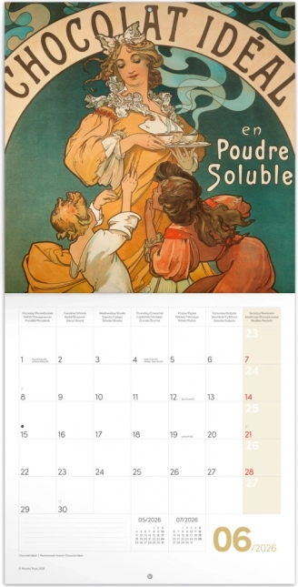 Alfons Mucha jegyzetnaptár 2026
