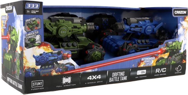 Tank RC Battle Set with Steam and Light