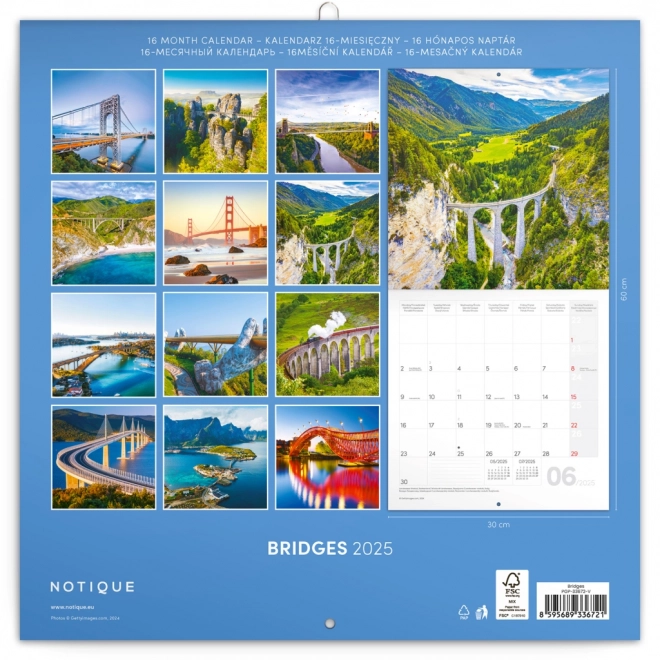 Notique Bridges Wall Calendar 2025