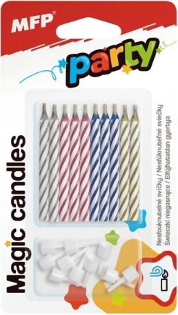 magic birthday cake candles 6 cm, 10 pcs