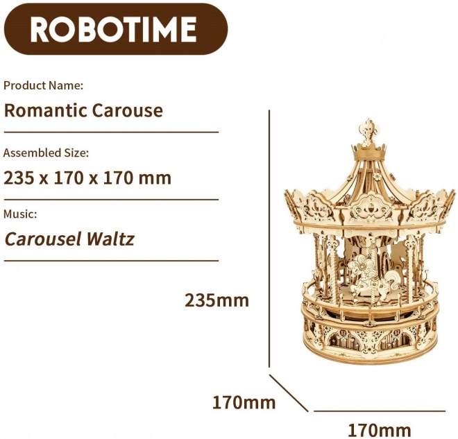 Rokr 3D Wooden Puzzle Romantic Carousel Music Box