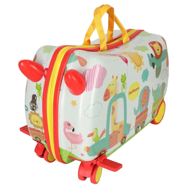 Colorful Animal Roll-On Kids Suitcase