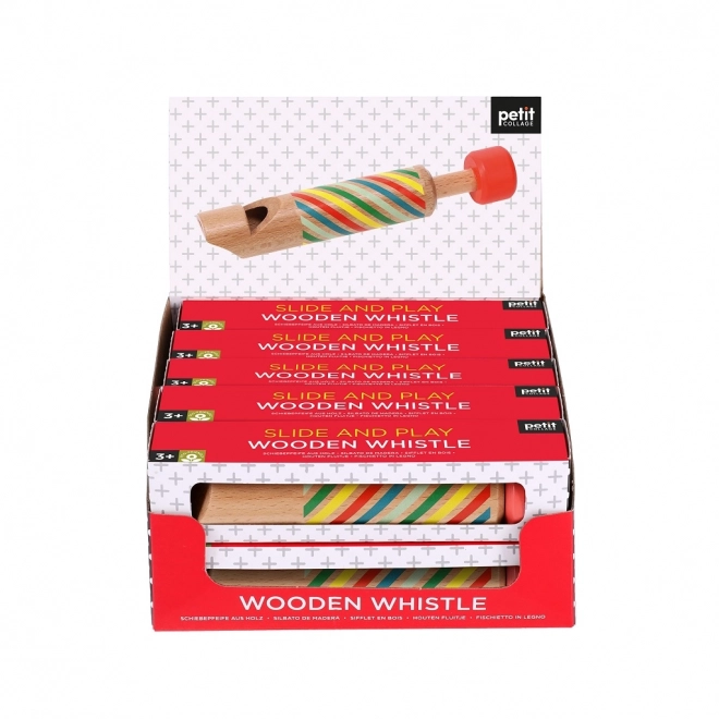 Wooden Whistle with Rainbow Stripes