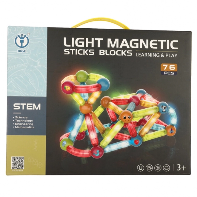 LED Magnetic Building Blocks for Kids - 76 Pieces