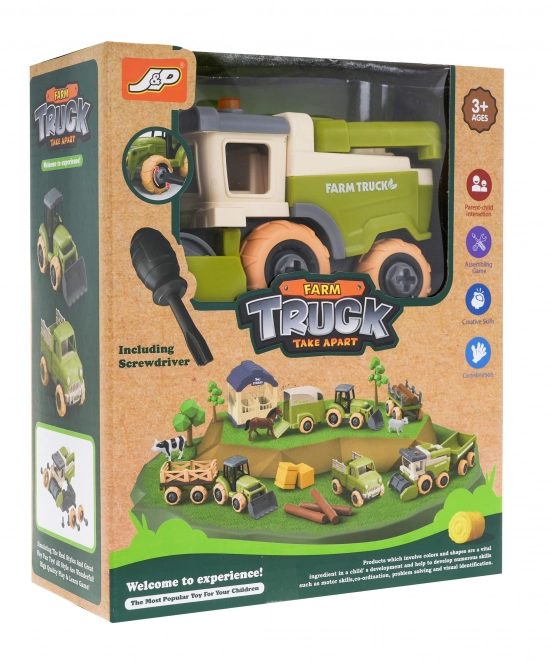 Buildable Toy Farm Harvester Set for Kids