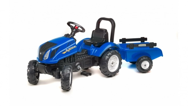 Toy Tractor with Trailer New Holland T6 Dark Blue