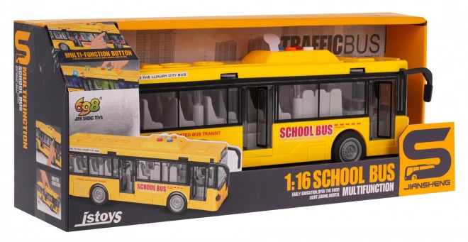 Yellow interactive bus with light and sound features