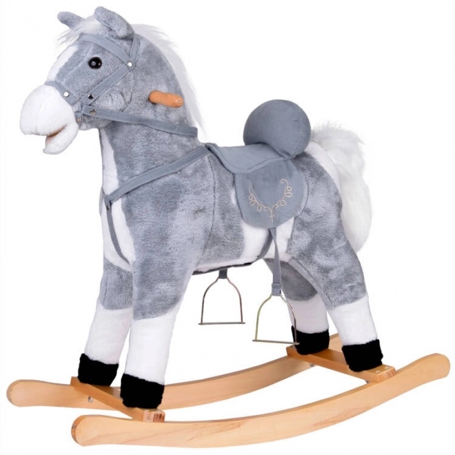 Large Gray Rocking Horse with Sound and Motion