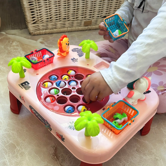 Interactive Fishing Game Table Pink