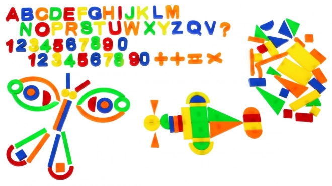 Colorful Magnetic Set for Kids 3+ Educational Toy with Numbers, Letters, Shapes and Lines