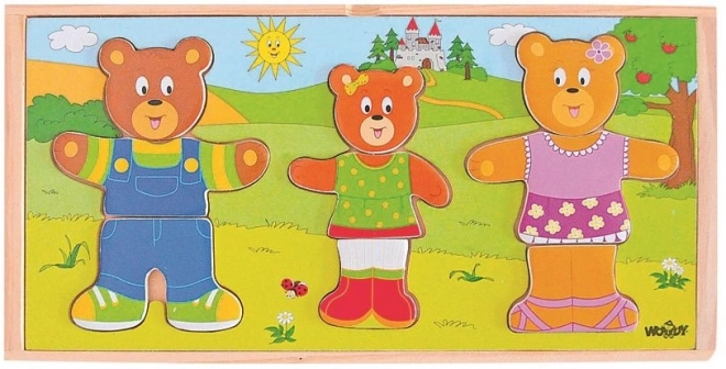 Dress-Up Puzzle Happy Bear Family