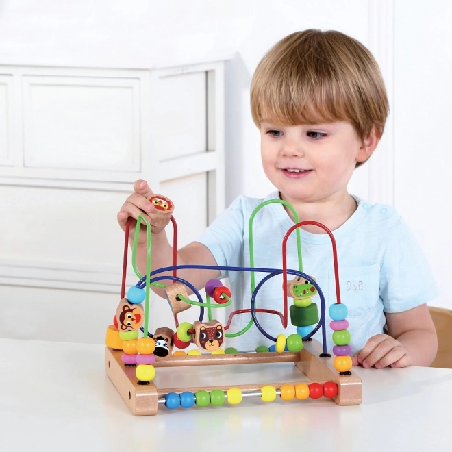 Animal Bead Maze on Wooden Base