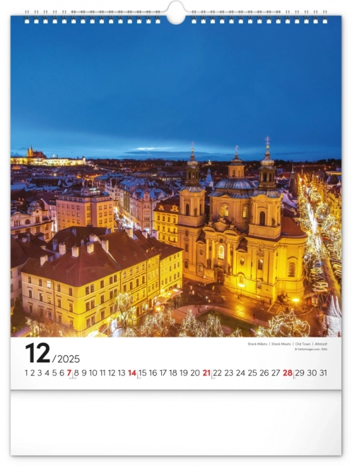 Wall Calendar Prague 2025