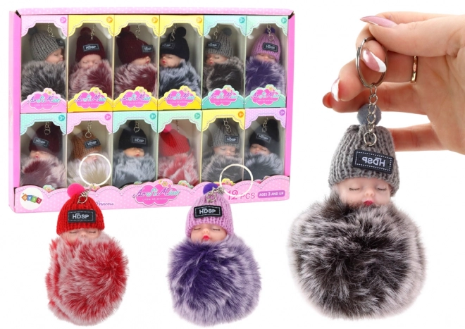 Pom Pom Doll Keychain Charm for Keys and Bags