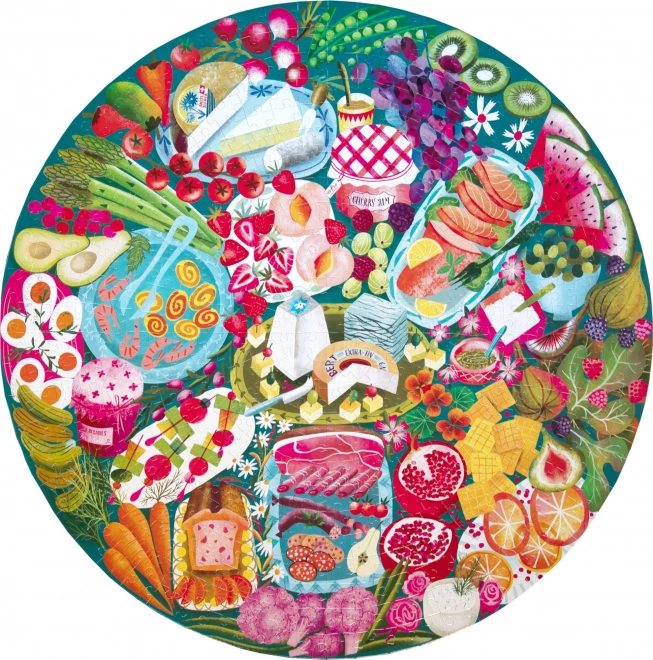 Eeboo Charcuterie Round Puzzle 500 Pieces