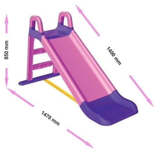 Doloni Slide 140cm Gray-Turquoise – Pink-purple