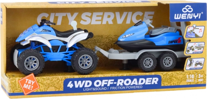 Set with light and sound, friction-powered