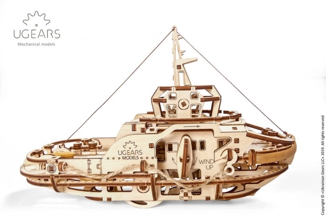 Ugears 3D Wooden Mechanical Tugboat Puzzle