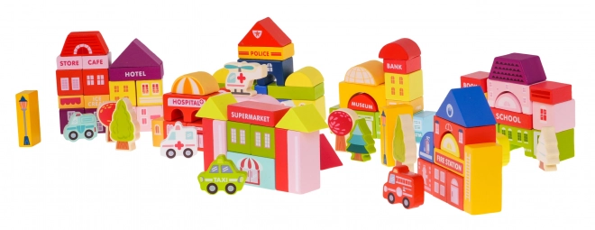 Wooden City Building Blocks Set for Kids