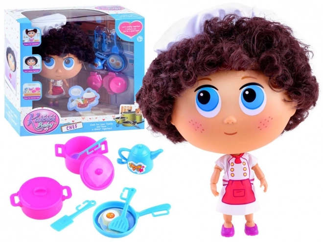 Chef Doll with Cooking Accessories – blue