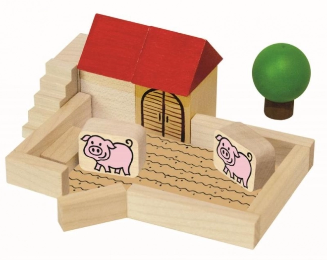 Farm Wooden Building Blocks Set