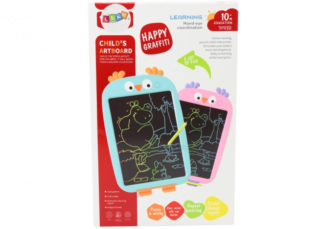 Children's Blue Drawing Tablet with Bird Stylus