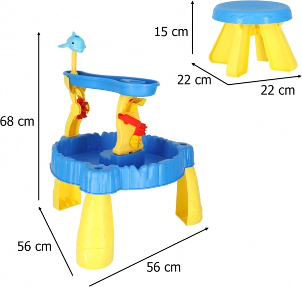 Children's Play Table with Sandbox and Fountain 2-in-1
