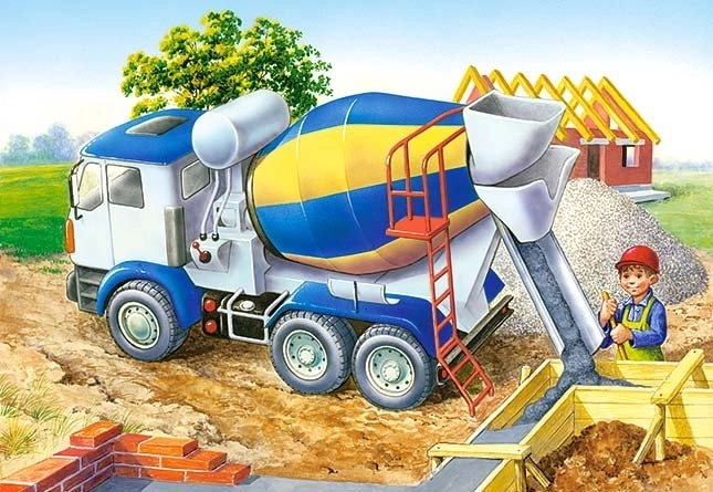 Puzzel Cementwagen op de Bouwplaats 60 Stukken