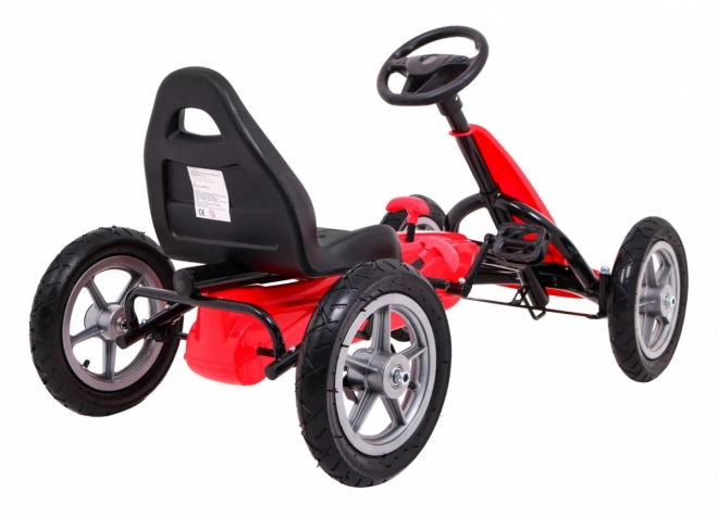STAR pedal go-kart for children 3+ Red + adjustable seat + inflatable wheels