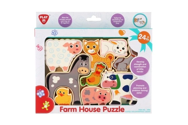 Wooden Farm Puzzle Board for Toddlers