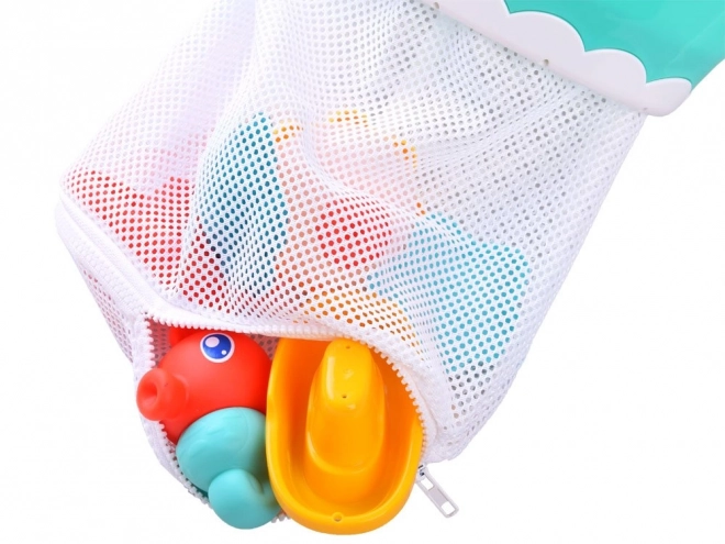 Colorful Bath Toy Set with Organizer Boat