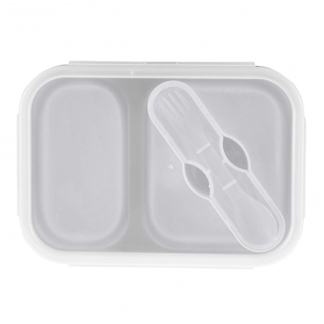 Silicone Lunch Box with Cutlery - Large, Dove Grey