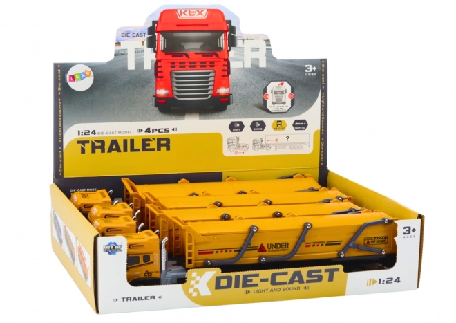 Yellow Truck with Trailer 1:24 with Sounds and Lights