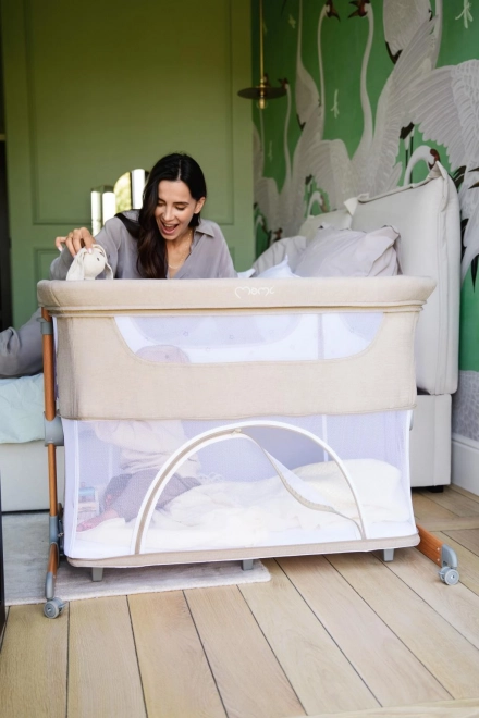 Multifunctional 3-in-1 Baby Crib MoMi Smart Bed Beige