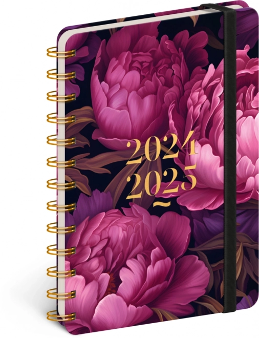 Notique Spiral 18-Month Planner - Purple Flowers 2024/2025