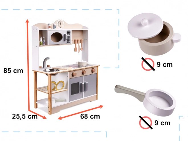 Wooden Play Kitchen with Accessories