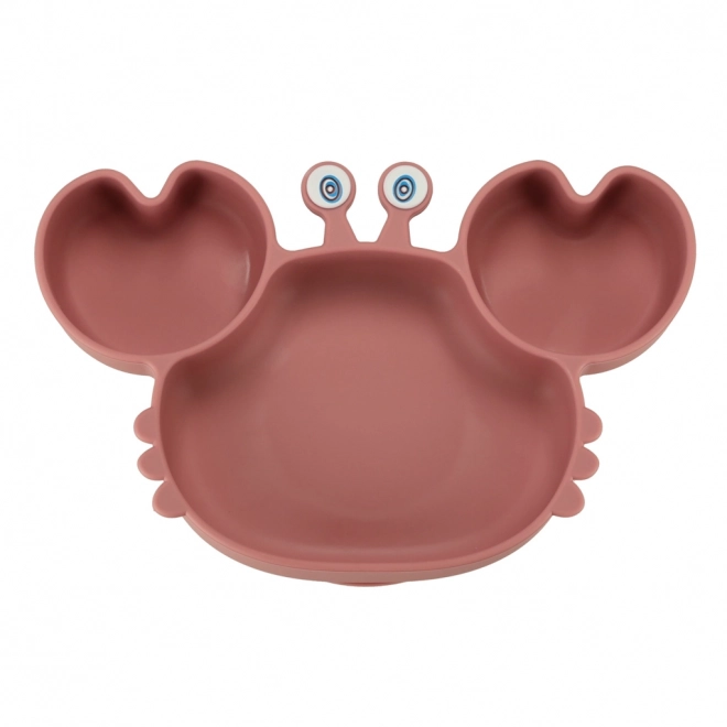 Silicone Dish Set for Kids Pink Crab