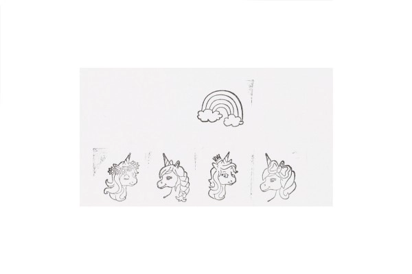 Unicorn Wooden Stamps Set with Ink Pad