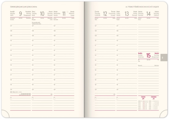 Weekly Planner Diamante 2025 Red