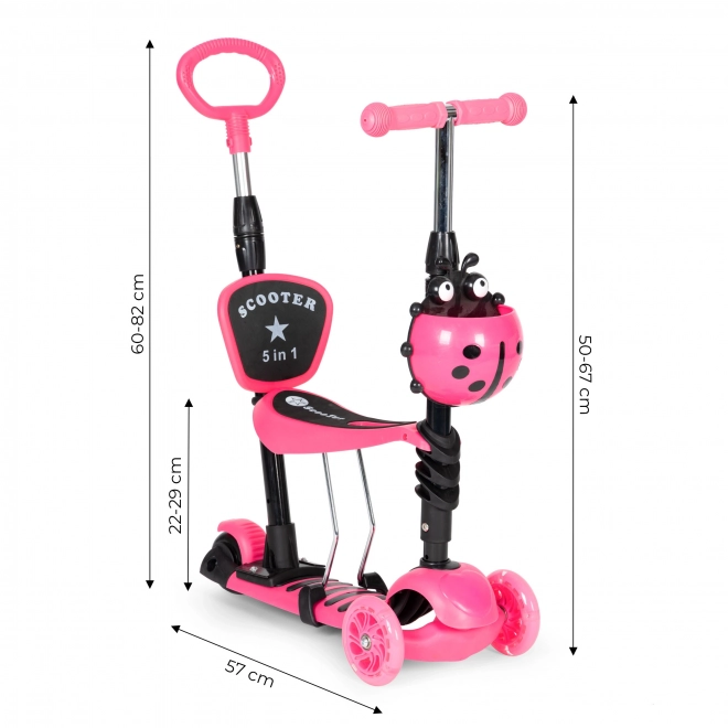 3-Wheel Ladybug 5-in-1 LED Balance Scooter