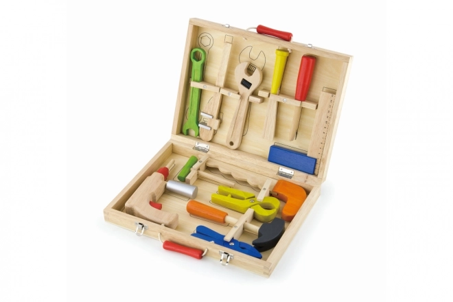 Wooden Tool Set in Carrying Case