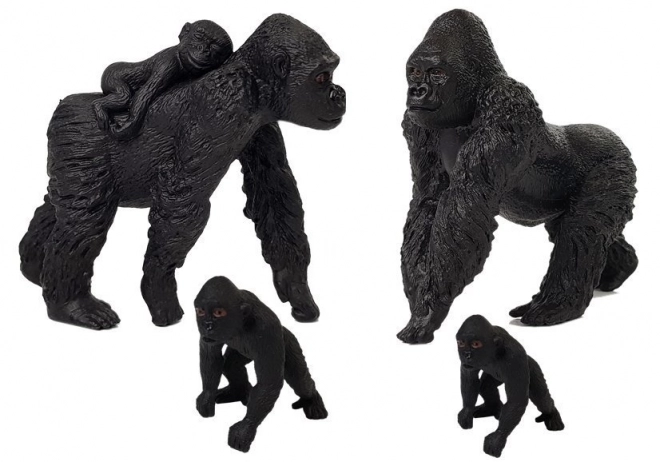 Safari Animal Figures Set: Hippos and Gorillas