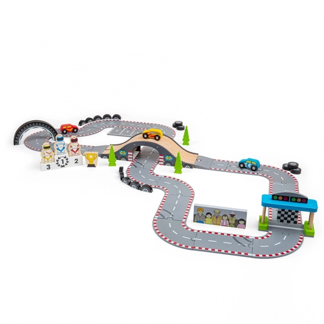 Bigjigs Racing Day Wooden Track Set