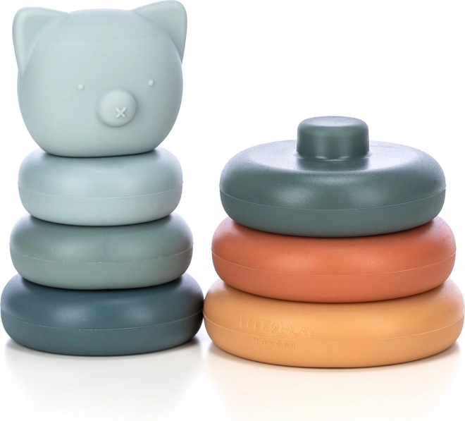 Silicone Stacking Tower and Teether Bear