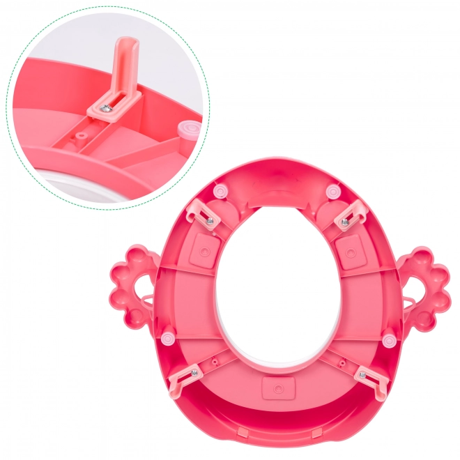 Children's toilet seat with handles, soft cushion, pink