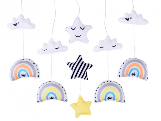 Wind-up Baby Mobile Rainbow with Plush Clouds