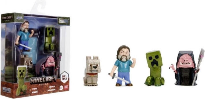 zestaw metalowych figurek MINECRAFT MOVIE 6,5 cm – 4 szt.