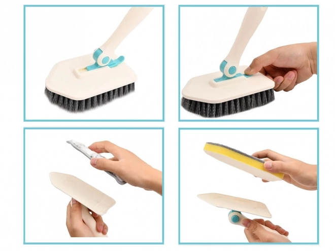 Multi-Function Cleaning Brush 3-in-1 Set with Microfiber and Sponge