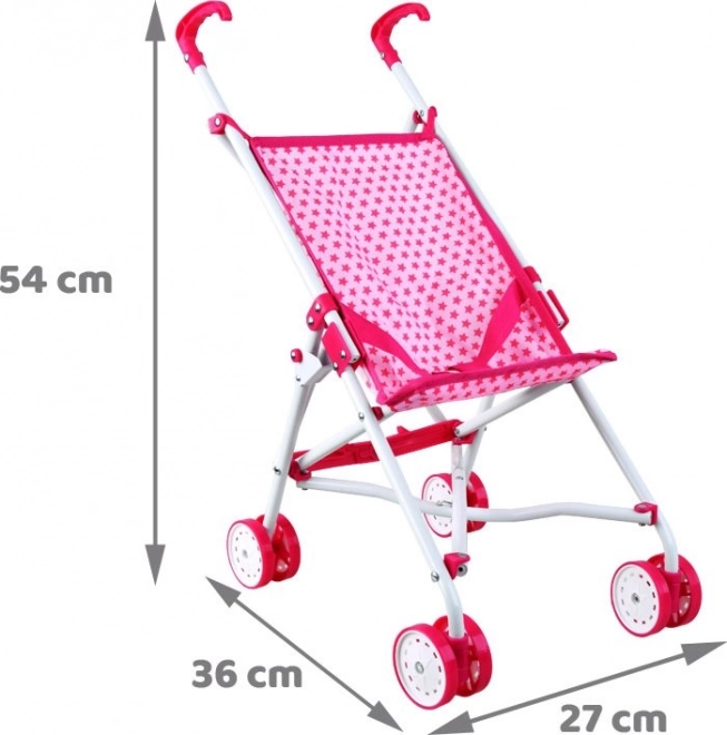 Lightweight Doll Stroller with Star Pattern